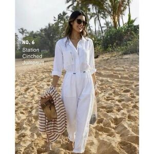 Outerknown White Cinched Jumpsuit